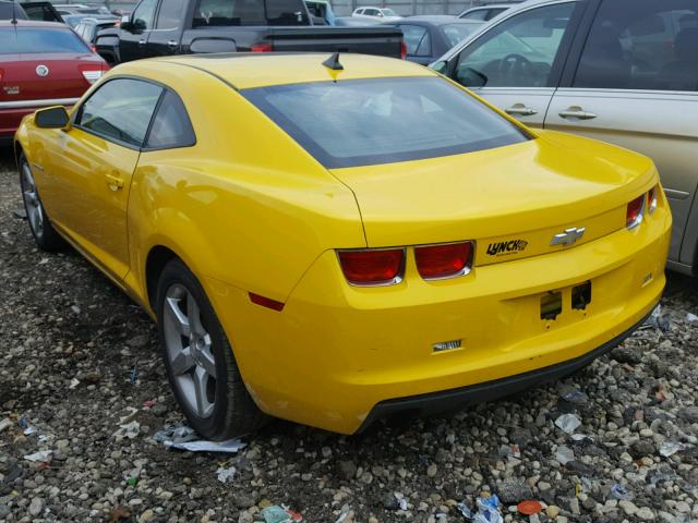 2G1FC1EV9A9104854 - 2010 CHEVROLET CAMARO LT YELLOW photo 3