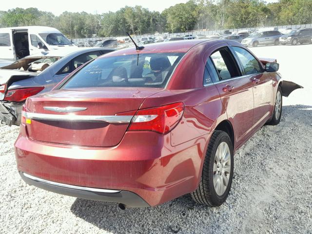 1C3CCBAB4EN175995 - 2014 CHRYSLER 200 LX RED photo 4