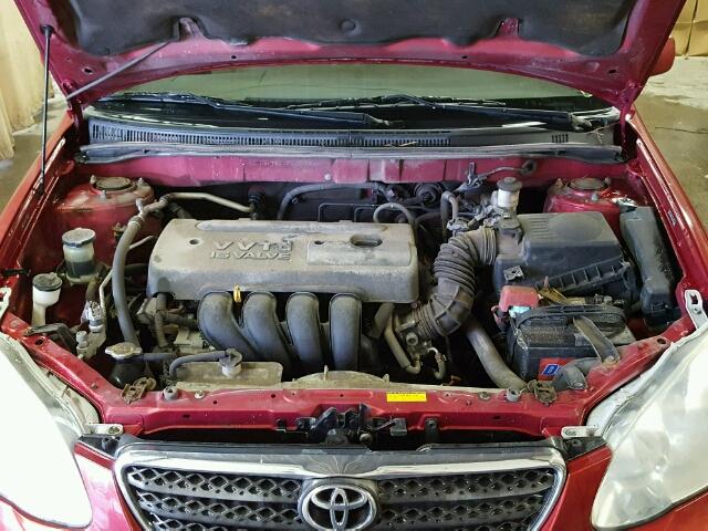 JTDBR32E160099994 - 2006 TOYOTA COROLLA CE RED photo 7