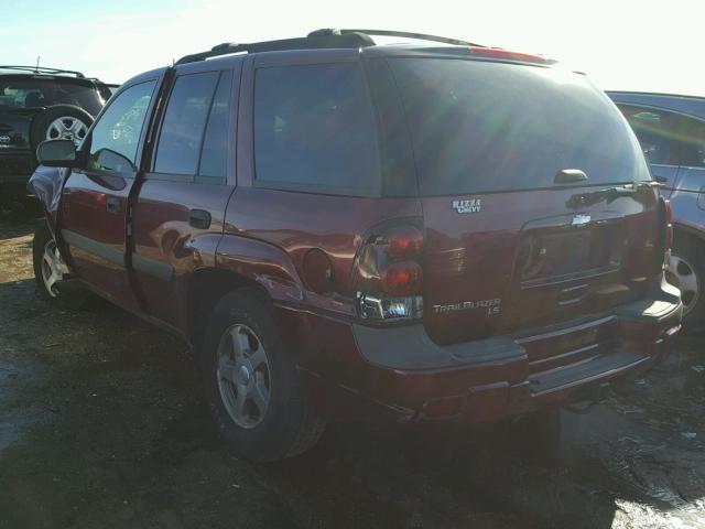 1GNDT13S952102380 - 2005 CHEVROLET TRAILBLAZE MAROON photo 3