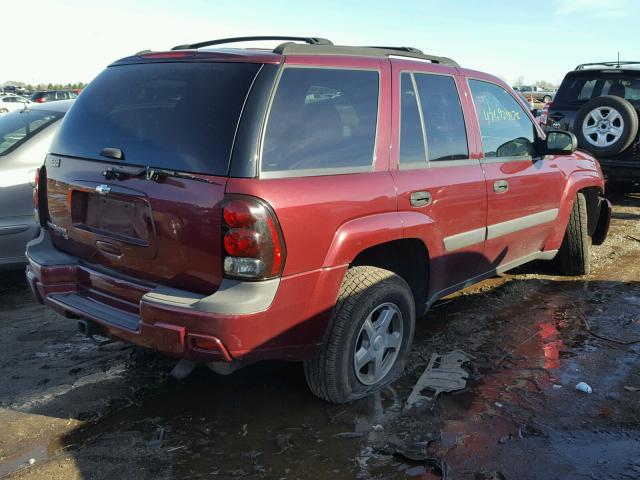 1GNDT13S952102380 - 2005 CHEVROLET TRAILBLAZE MAROON photo 4