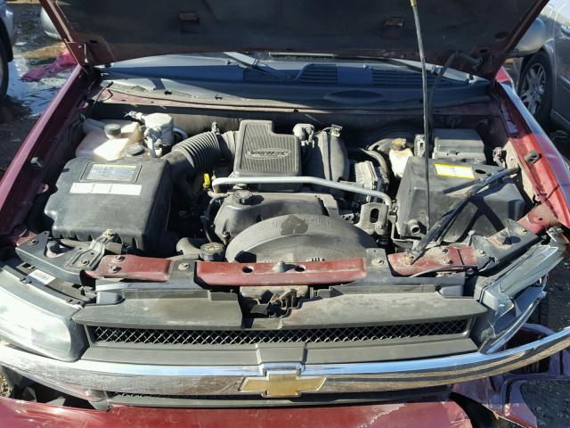 1GNDT13S952102380 - 2005 CHEVROLET TRAILBLAZE MAROON photo 7