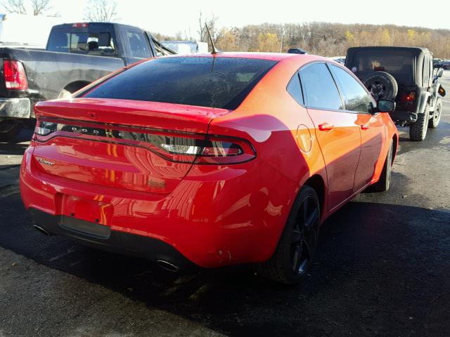 1C3CDFBB6GD625402 - 2016 DODGE DART SXT RED photo 4