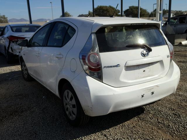 JTDKDTB39C1506463 - 2012 TOYOTA PRIUS C WHITE photo 3