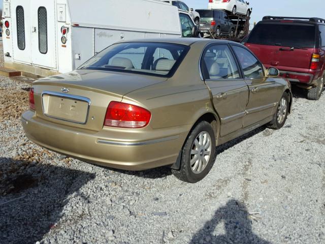 KMHWF35H73A835418 - 2003 HYUNDAI SONATA GLS TAN photo 4