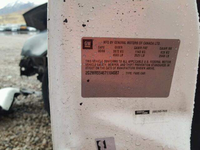 2G2WR554671104987 - 2007 PONTIAC GRAND PRIX Ağ foto 10