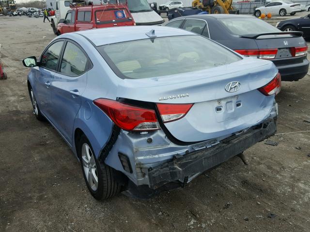 KMHDH4AE1DU632656 - 2013 HYUNDAI ELANTRA GL BLUE photo 3