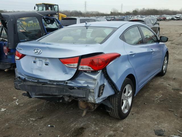 KMHDH4AE1DU632656 - 2013 HYUNDAI ELANTRA GL BLUE photo 4