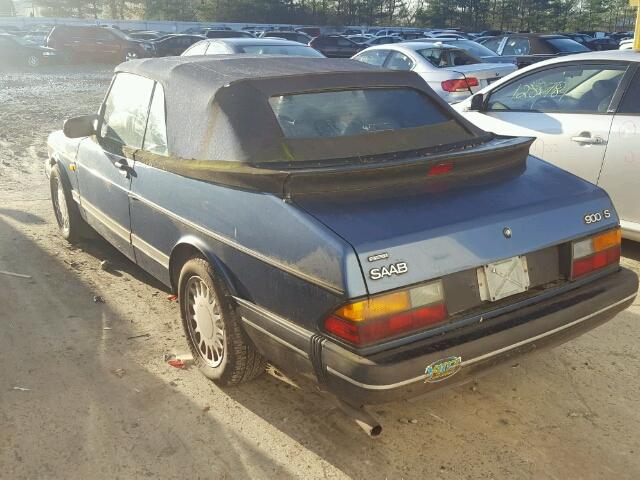 YS3AK76E4N7007891 - 1992 SAAB 900 S BLUE photo 3