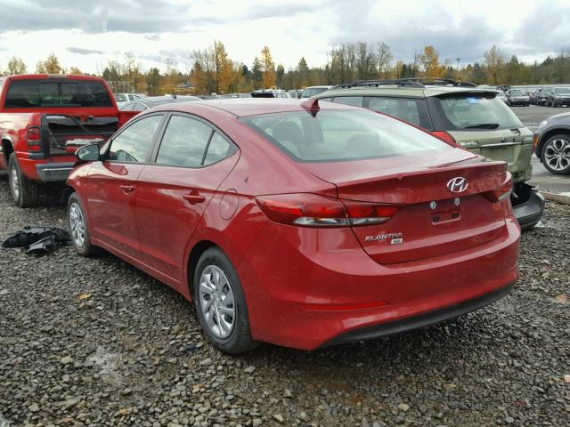 KMHD74LF8HU127700 - 2017 HYUNDAI ELANTRA SE RED photo 3