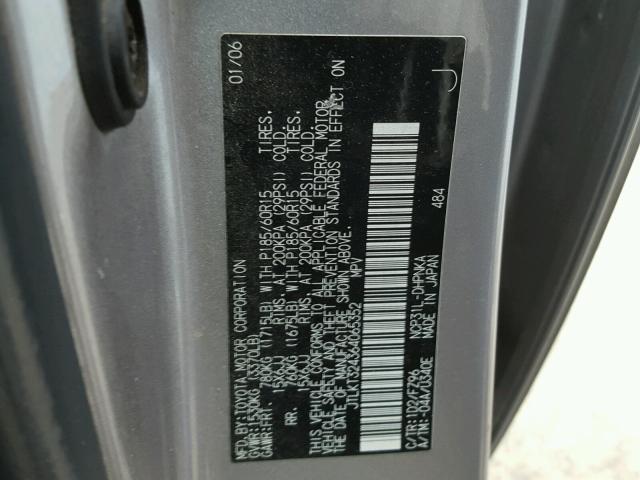 JTLKT324364065352 - 2006 TOYOTA SCION XB 银色 照片 10