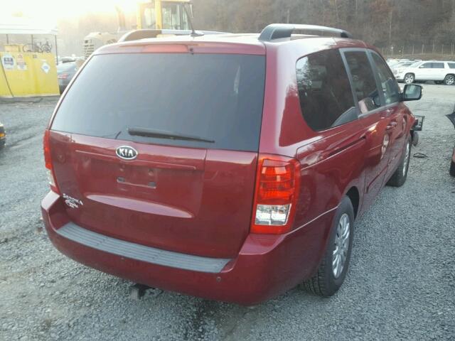 KNDMG4C78B6366334 - 2011 KIA SEDONA LX RED photo 4