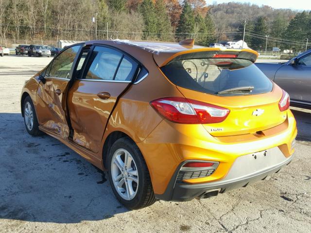 3G1BE6SM2HS550987 - 2017 CHEVROLET CRUZE LT ORANGE photo 3