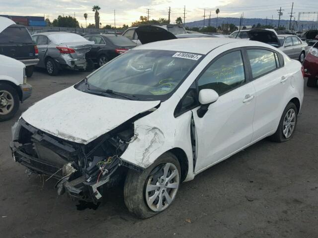 KNADM4A35D6112735 - 2013 KIA RIO LX WHITE photo 2