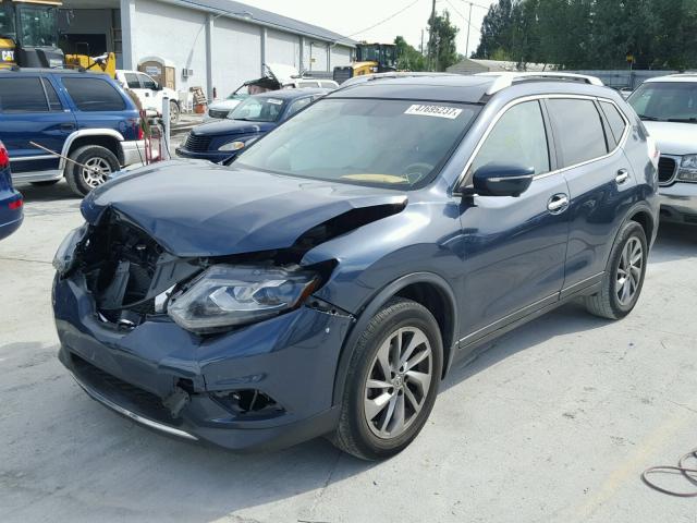 5N1AT2MT5FC826566 - 2015 NISSAN ROGUE S BLUE photo 2