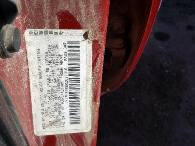 1Y1SK5366RZ017910 - 1994 GEO PRIZM BASE MAROON photo 10