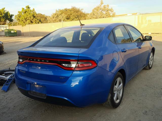 1C3CDFBB0GD529085 - 2016 DODGE DART SXT BLUE photo 4