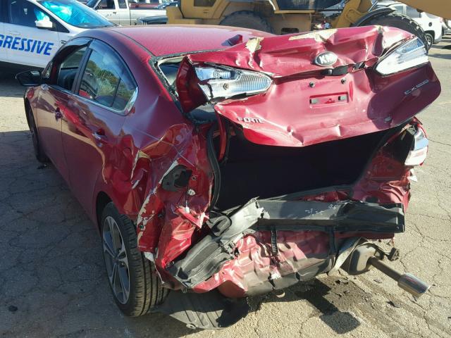 KNAFX4A87E5113792 - 2014 KIA FORTE EX RED photo 3