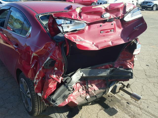 KNAFX4A87E5113792 - 2014 KIA FORTE EX RED photo 9