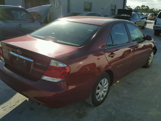 4T1BE30K45U098779 - 2005 TOYOTA CAMRY LE RED photo 4