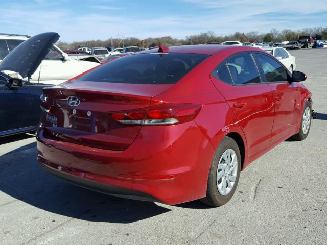 KMHD74LF8HU128801 - 2017 HYUNDAI ELANTRA SE RED photo 4