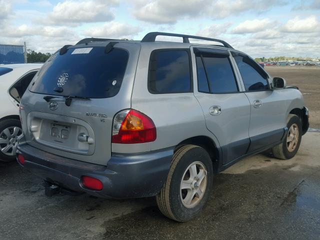 KM8SC13D24U578244 - 2004 HYUNDAI SANTA FE G SILVER photo 4