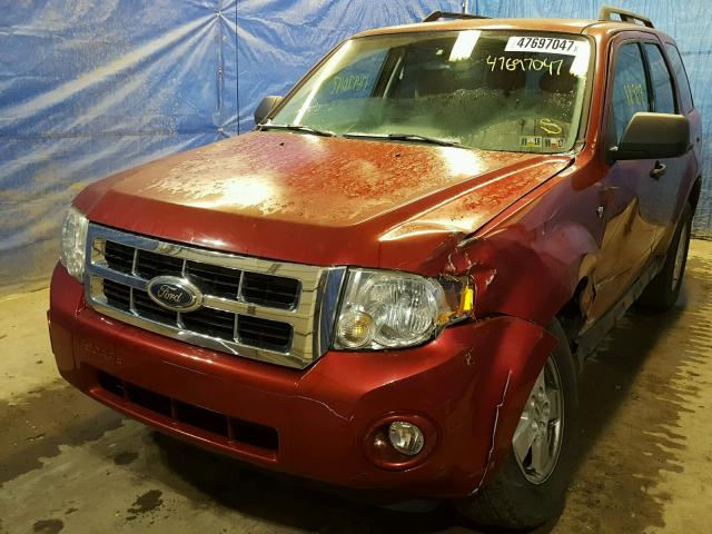1FMCU93148KB84008 - 2008 FORD ESCAPE XLT RED photo 2