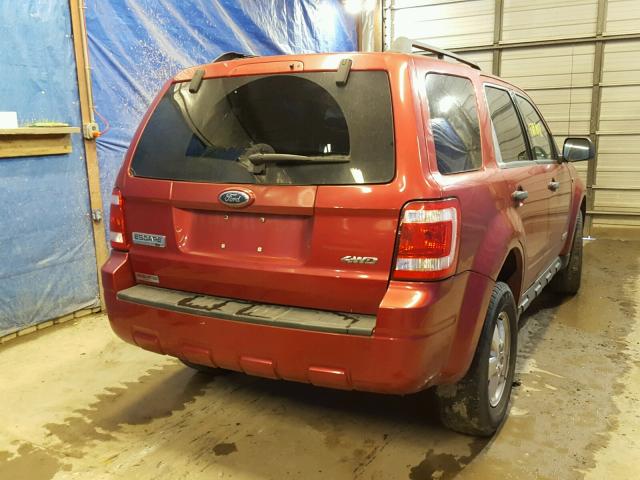 1FMCU93148KB84008 - 2008 FORD ESCAPE XLT RED photo 4