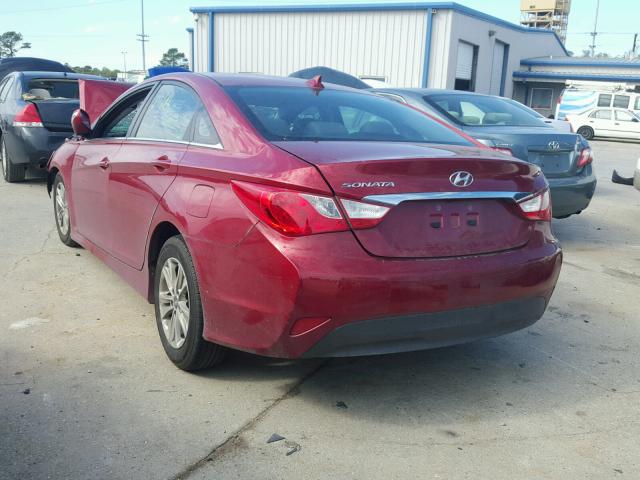 5NPEB4AC5EH903884 - 2014 HYUNDAI SONATA GLS RED photo 3