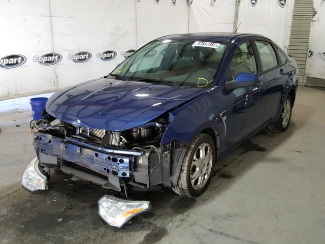 1FAHP35N78W143773 - 2008 FORD FOCUS SE BLUE photo 2