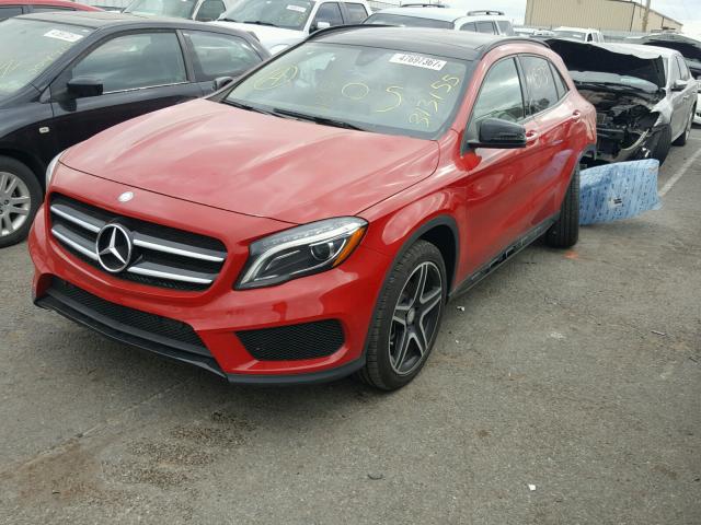 WDCTG4GB4HJ313155 - 2017 MERCEDES-BENZ GLA 250 4M RED photo 2