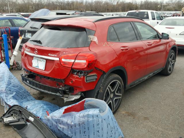 WDCTG4GB4HJ313155 - 2017 MERCEDES-BENZ GLA 250 4M RED photo 4