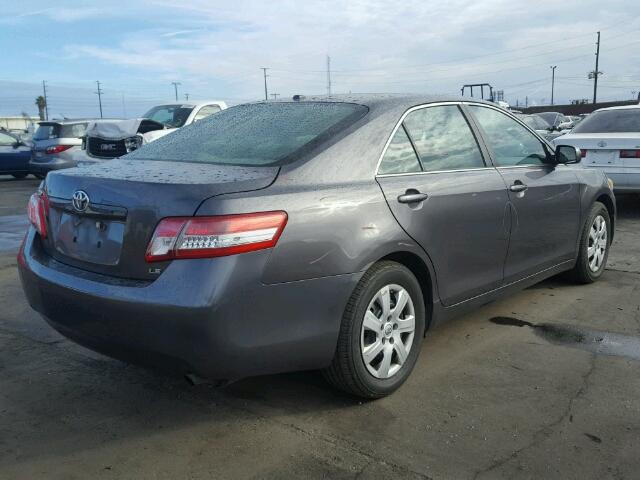 4T4BF3EK3BR145176 - 2011 TOYOTA CAMRY BASE GRAY photo 4