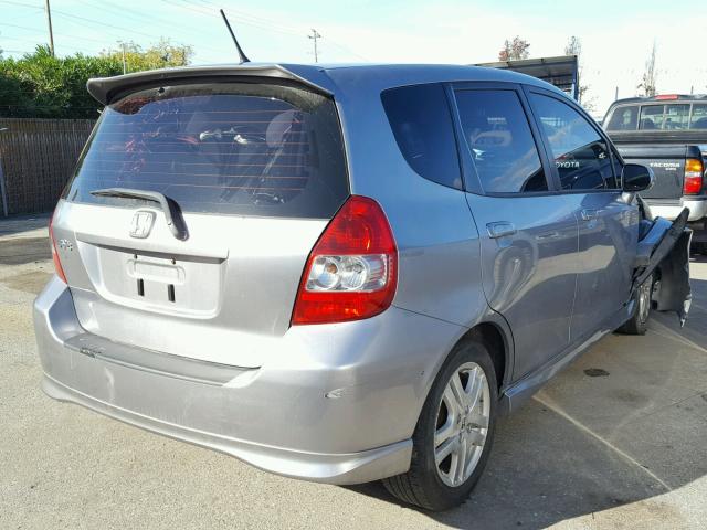 JHMGD38638S064139 - 2008 HONDA FIT SPORT SILVER photo 4