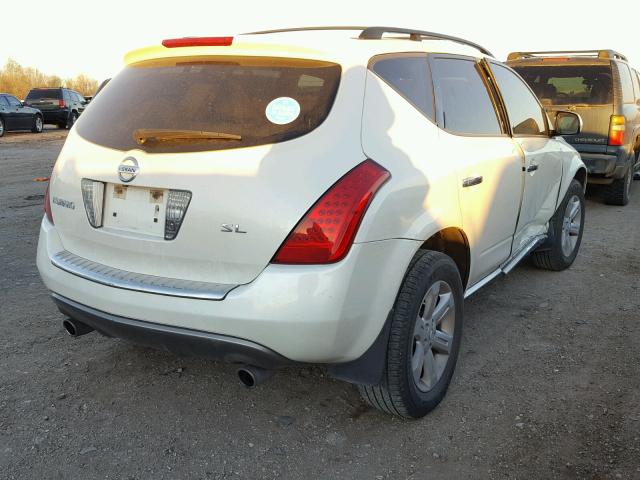 JN8AZ08T17W523712 - 2007 NISSAN MURANO SL WHITE photo 4