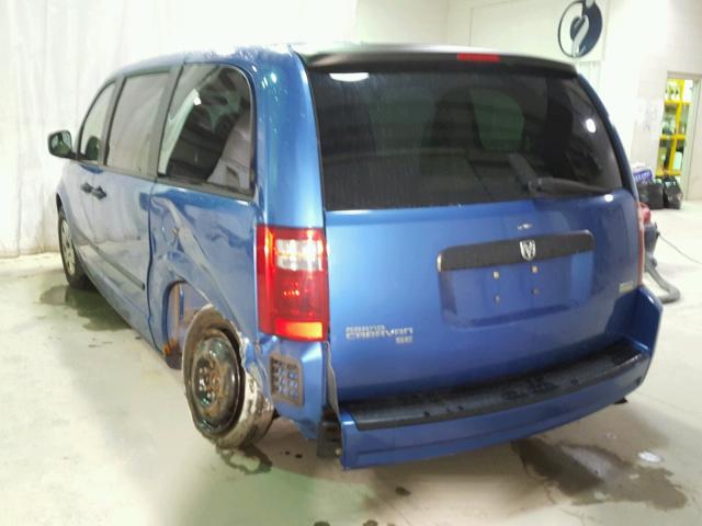 2D8HN44H08R760556 - 2008 DODGE GRAND CARA BLUE photo 3