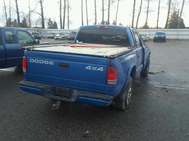 1B7GG2AN3YS760391 - 2000 DODGE DAKOTA QUA BLUE photo 4