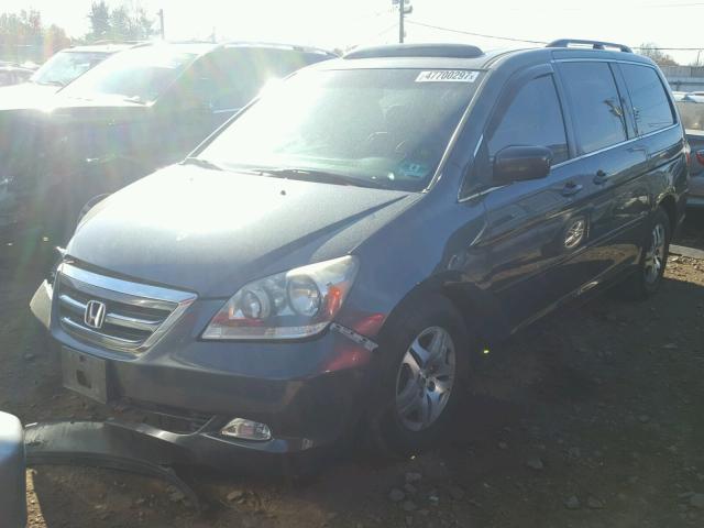 5FNRL38715B101638 - 2005 HONDA ODYSSEY EX BLUE photo 2