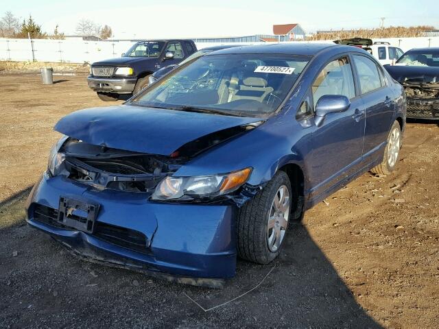 1HGFA16598L079793 - 2008 HONDA CIVIC LX BLUE photo 2