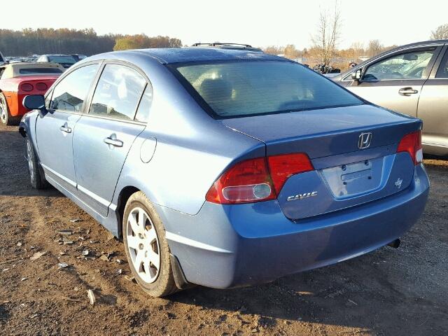 1HGFA16598L079793 - 2008 HONDA CIVIC LX BLUE photo 3