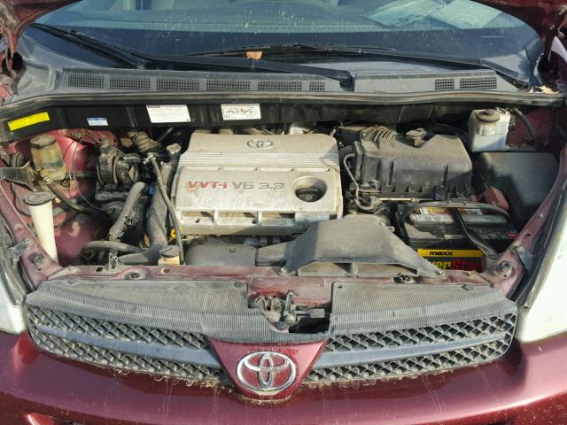 5TDZA22C24S037142 - 2004 TOYOTA SIENNA XLE BURGUNDY photo 7