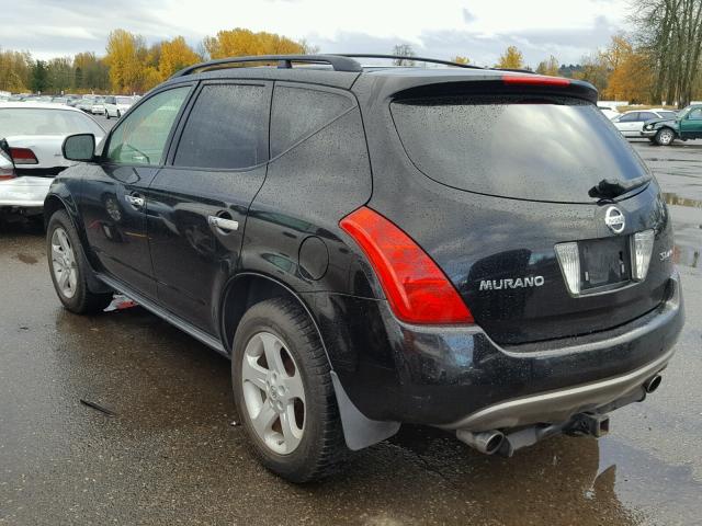 JN8AZ08W54W310512 - 2004 NISSAN MURANO SL BLACK photo 3