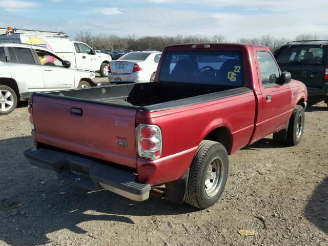 1FTYR10C0XUA20146 - 1999 FORD RANGER RED photo 4