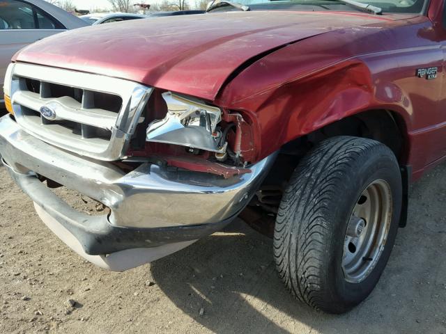 1FTYR10C0XUA20146 - 1999 FORD RANGER RED photo 9