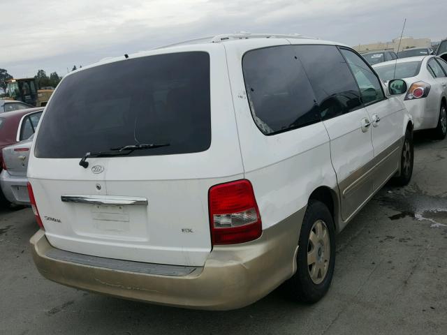 KNDUP131636438689 - 2003 KIA SEDONA EX WHITE photo 4