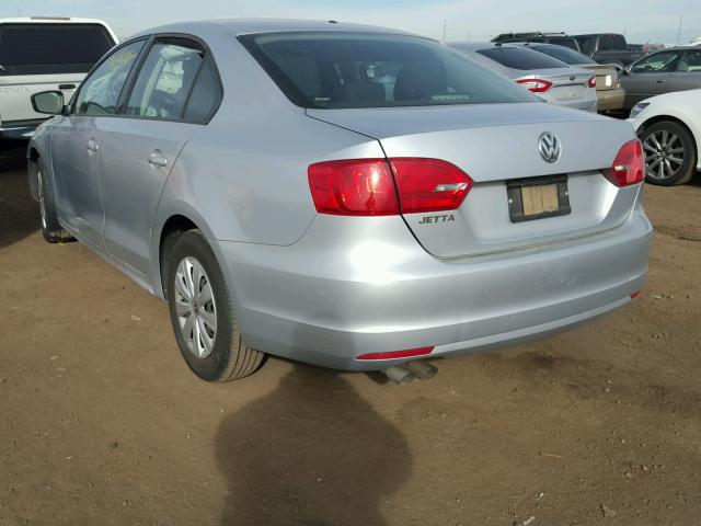 3VW2K7AJ3EM391763 - 2014 VOLKSWAGEN JETTA BASE SILVER photo 3