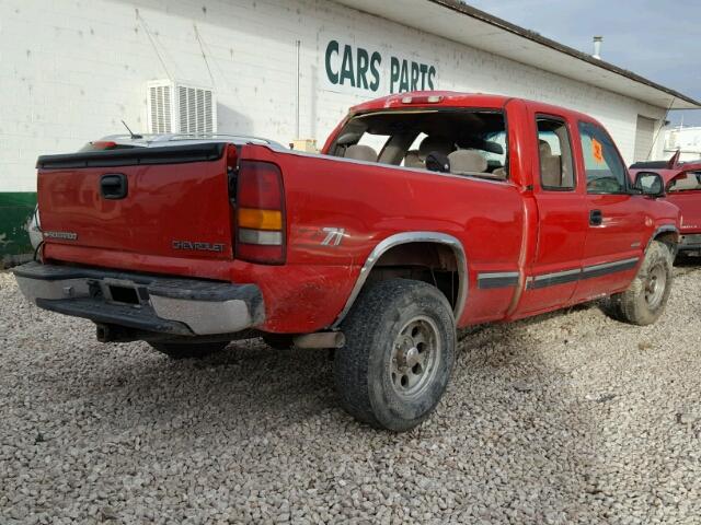 1GCEK19T9YE122289 - 2000 CHEVROLET SILVERADO RED photo 4