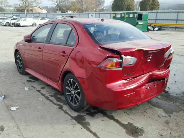 JA32U2FU7HU006013 - 2017 MITSUBISHI LANCER ES RED photo 3