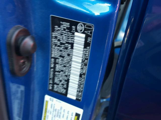 2T1KU4EE3AC258805 - 2010 TOYOTA COROLLA MA BLUE photo 10