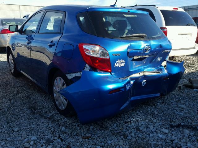 2T1KU4EE3AC258805 - 2010 TOYOTA COROLLA MA BLUE photo 3